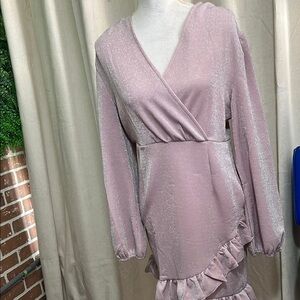 Elegant Pink Ruffle Dress